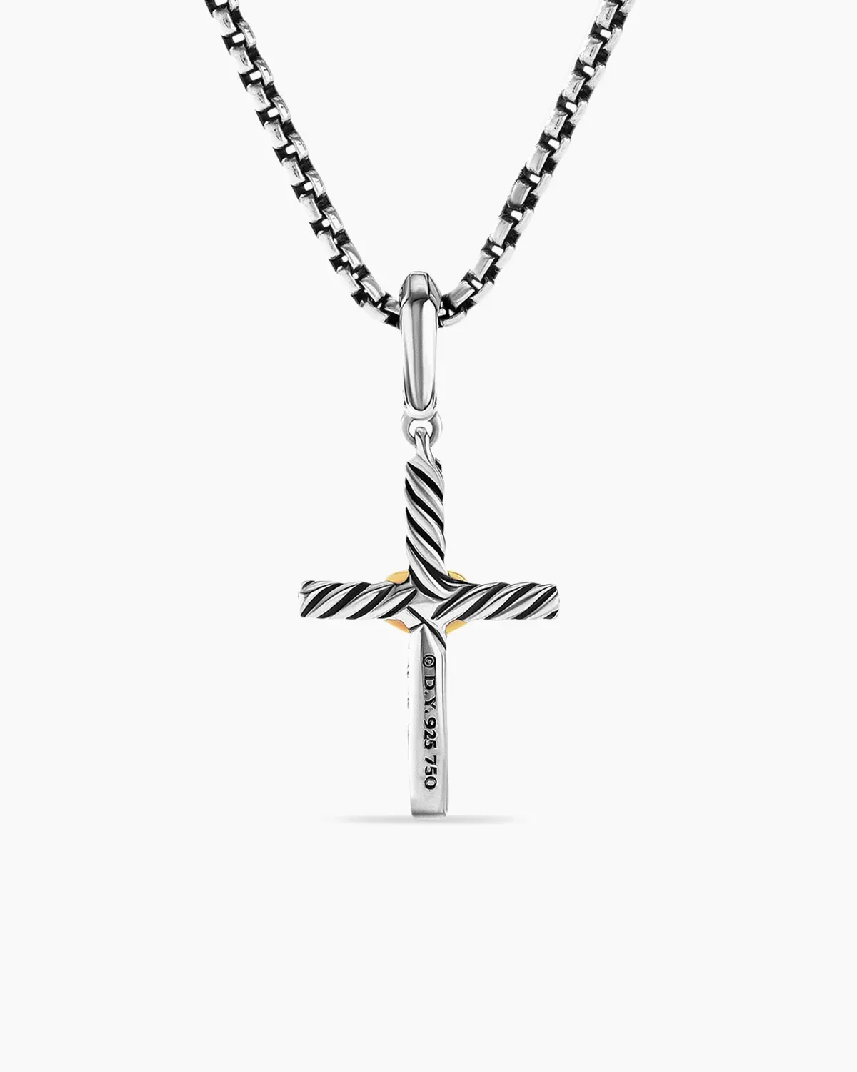 Petite X Cross Pendant Sterling Silver with 18K Yellow Gold, 19.5mm