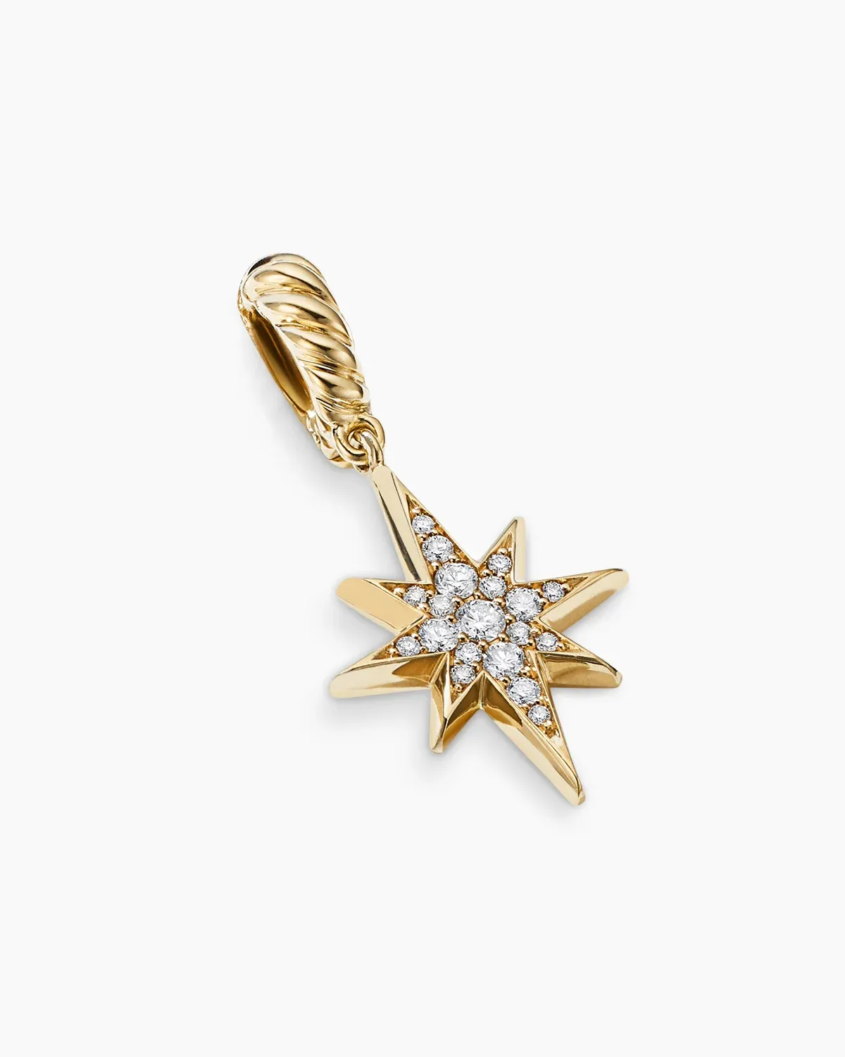 North Star Amulet 18K Yellow Gold with Diamonds, 15mm