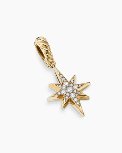 North Star Amulet 18K Yellow Gold with Diamonds, 15mm