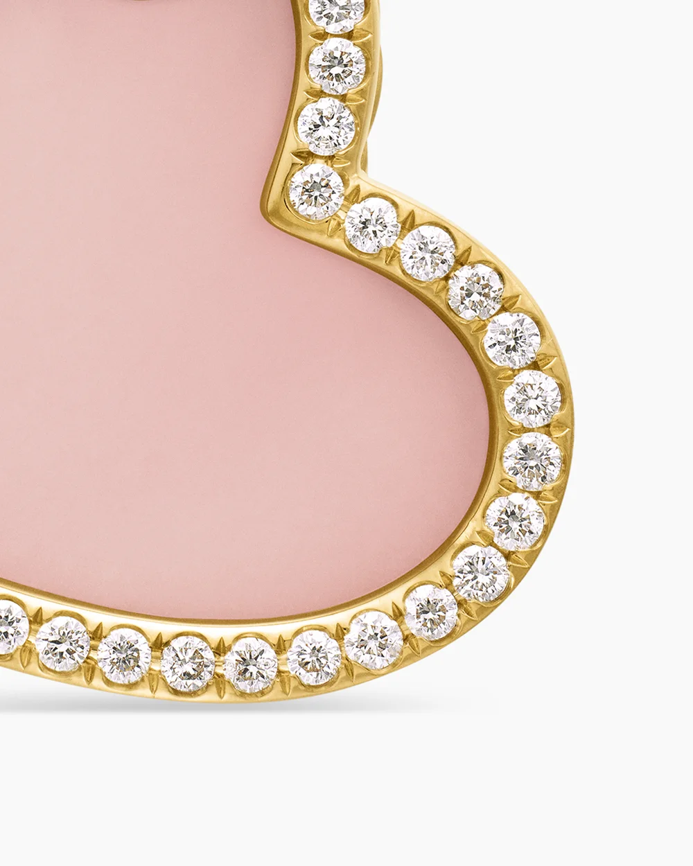 DY Elements® Heart Amulet 18K Yellow Gold with Pink Opal and Diamonds