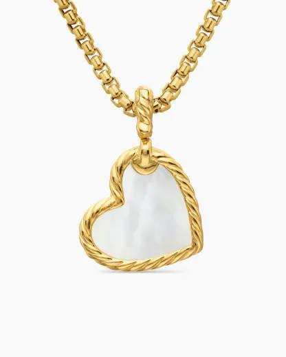 DY Elements® Heart Amulet 18K Yellow Gold with Mother of Pearl and Diamonds