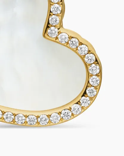 DY Elements® Heart Amulet 18K Yellow Gold with Mother of Pearl and Diamonds