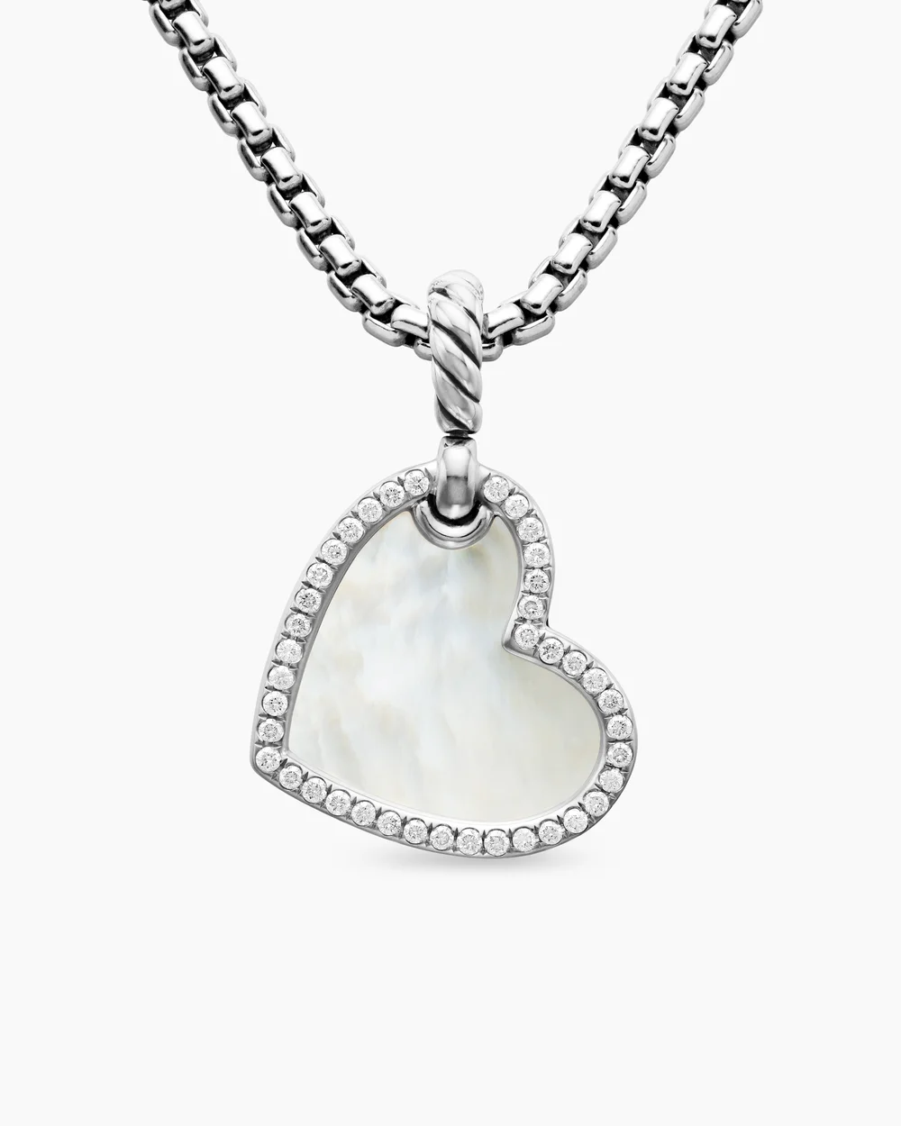 DY Elements® Heart Amulet Sterling Silver with Mother of Pearl and Diamonds