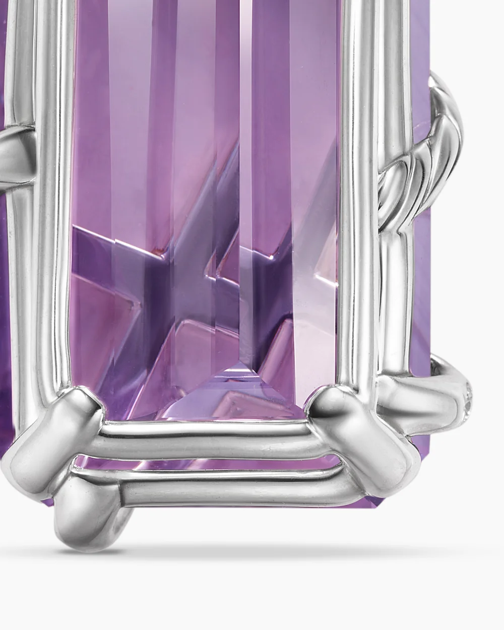 Cable Wrap Amulet Sterling Silver with Lavender Amethyst and Diamonds, 32mm