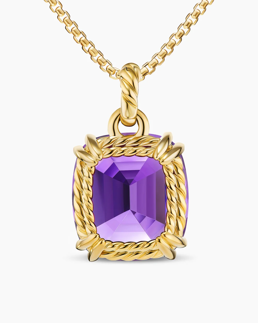 Marbella Pendant 18K Yellow Gold with Amethyst, 22mm