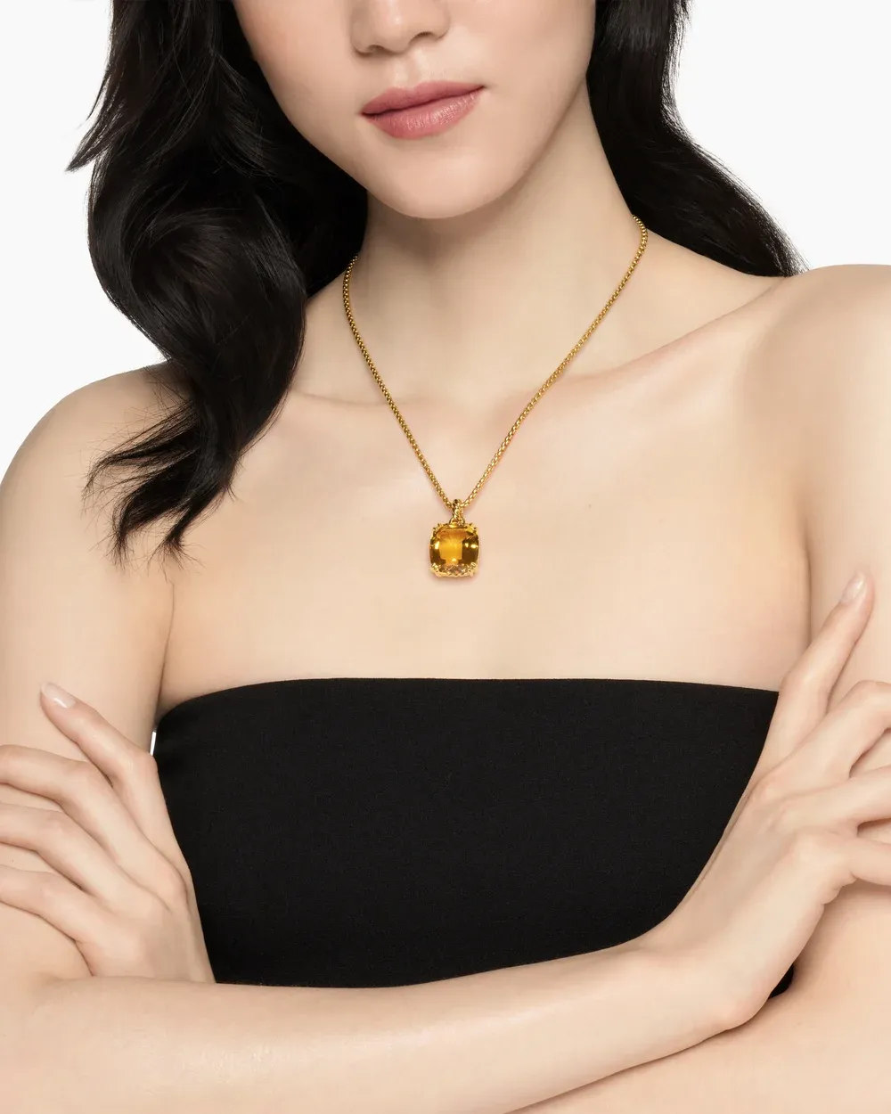 Marbella Pendant 18K Yellow Gold with Citrine, 22mm