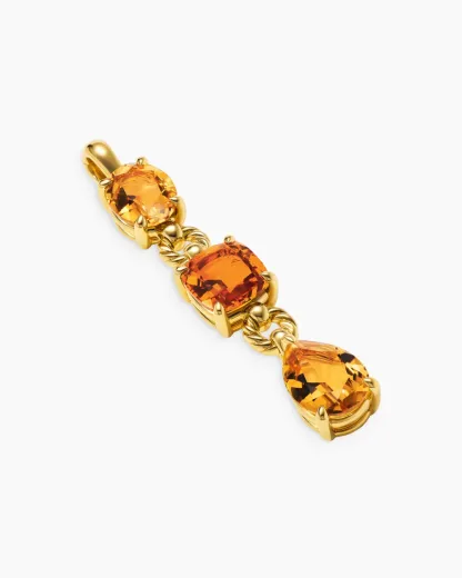 Marbella Y Pendant 18K Yellow Gold with Citrine and Madeira Citrine, 57.8mm