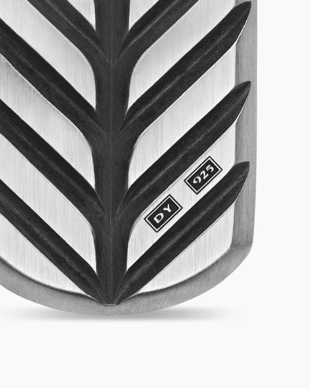 Chevron Tag Sterling Silver with Sapphires, 27mm