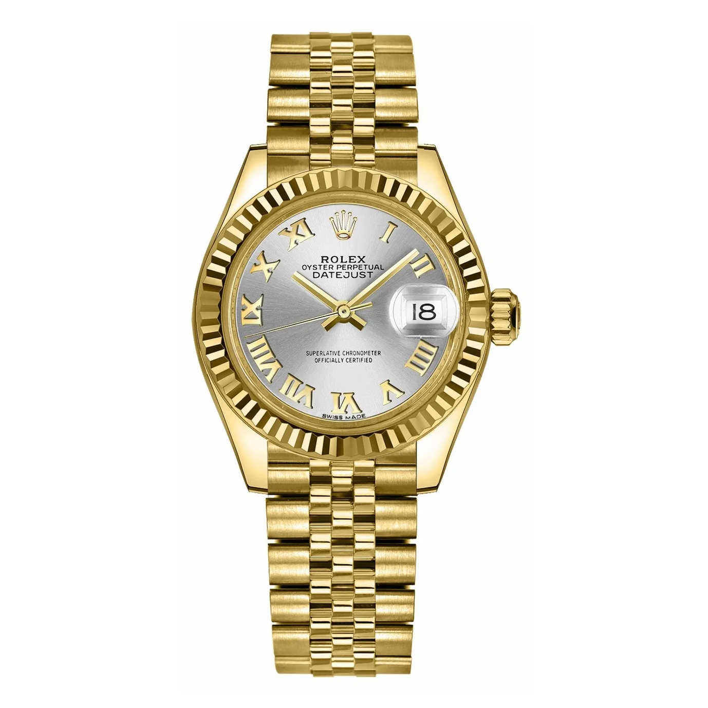 Lady-Datejust 28 Silver Roman Numeral Dial Watch 279178-0021