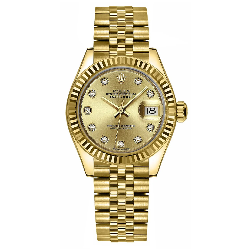 Lady-Datejust 28 Champagne Diamond Dial Women's Watch 279178-0024