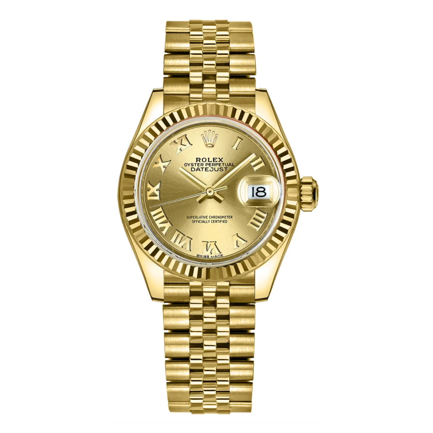 Lady-Datejust 28 Solid 18k Yellow Gold Women's Watch 279178-0023