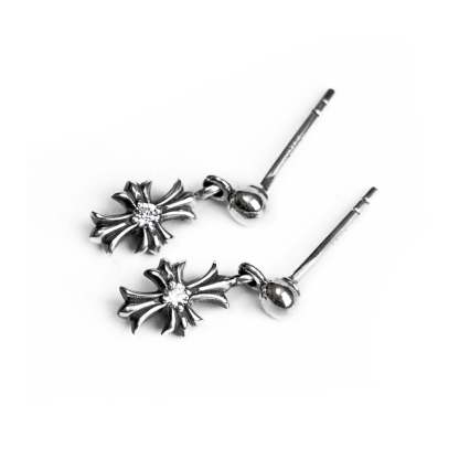 TINY E CH PLUS DROP EARRINGS WITH DIAMONDS