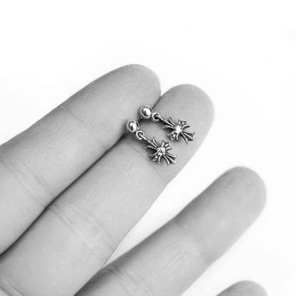 TINY E CH PLUS DROP EARRINGS WITH DIAMONDS