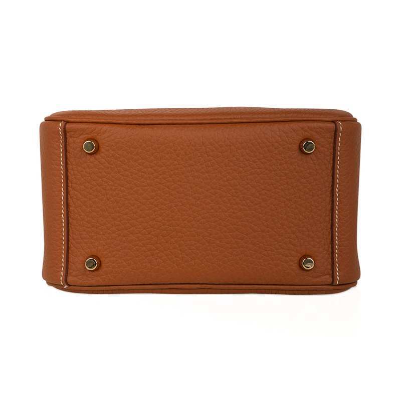 Mini Lindy 20 Bag Gold Clemence Leather with Gold Hardware
