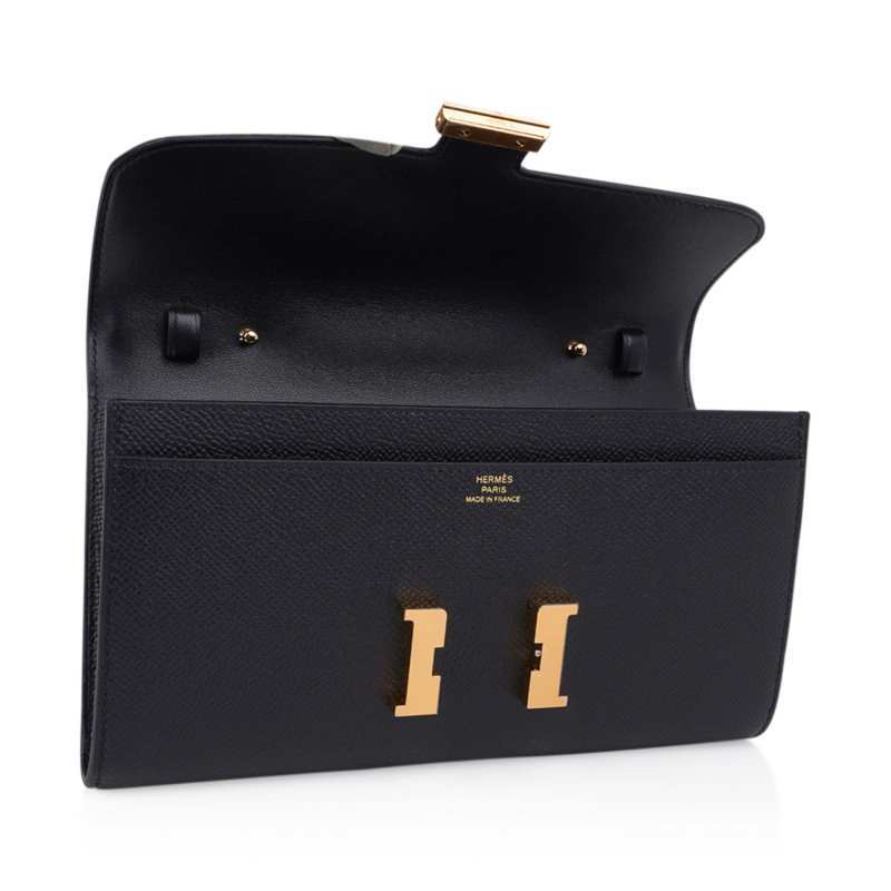 Constance Long To Go Wallet Black Epsom Gold Hardware