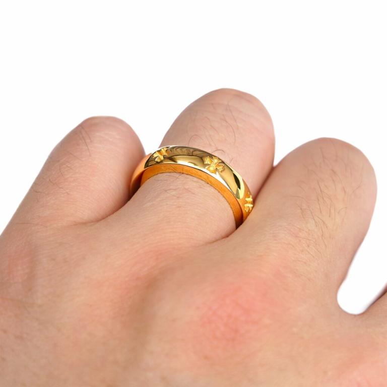 22K GOLD CH PLUS BAND RING
