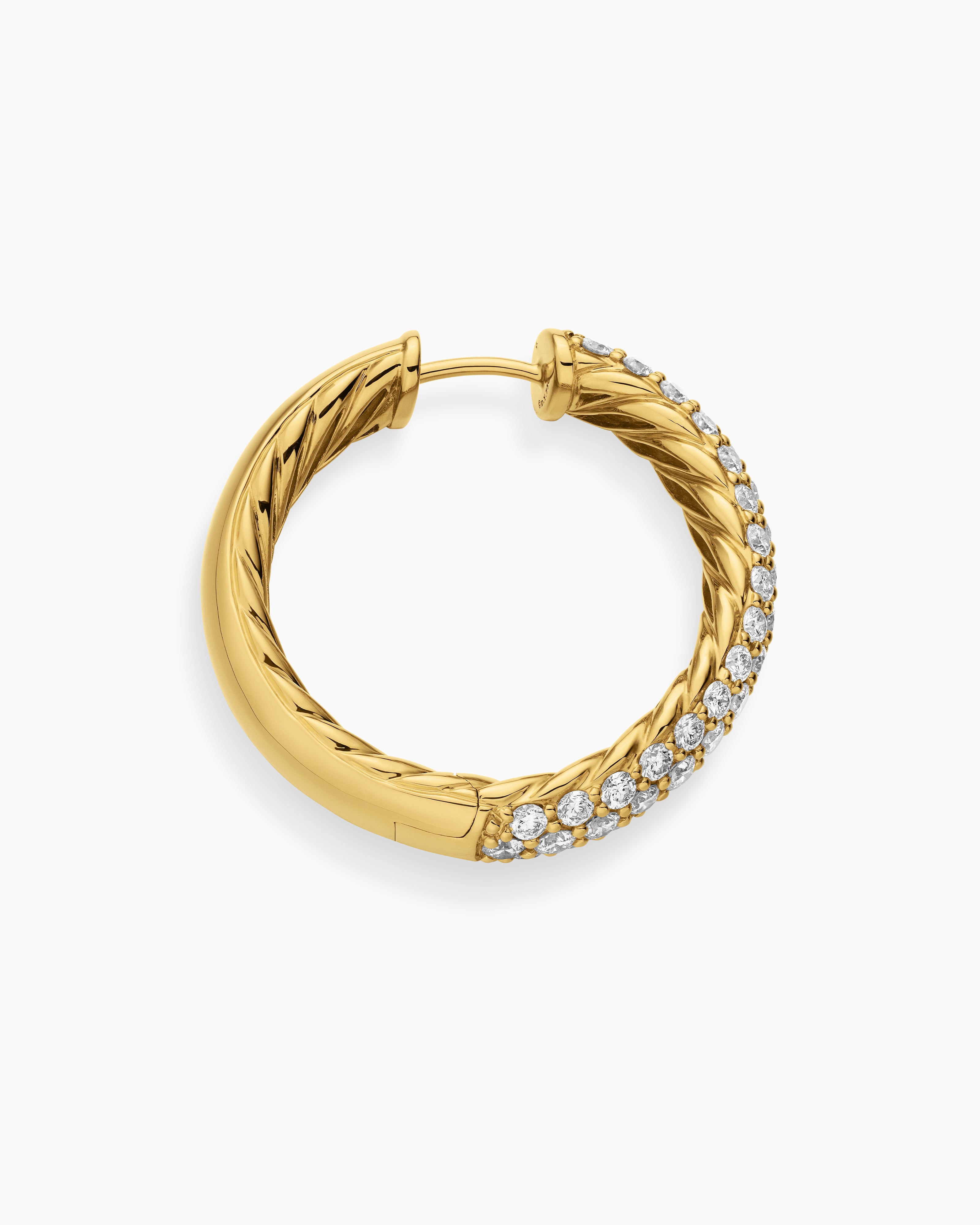 DY Mercer® Hoop Earrings 18K Yellow Gold with Diamonds, 25.4mm