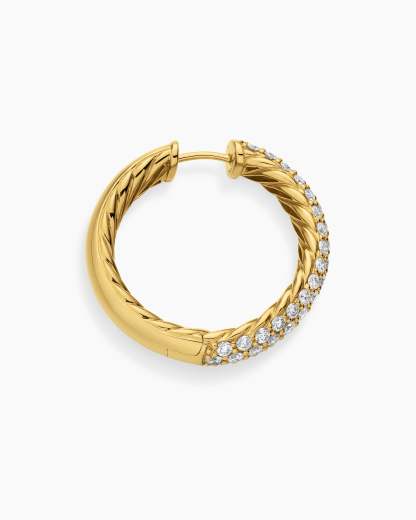 DY Mercer® Hoop Earrings 18K Yellow Gold with Diamonds, 25.4mm