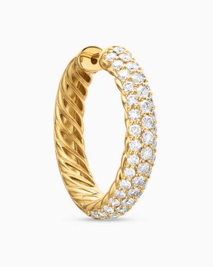 DY Mercer® Hoop Earrings 18K Yellow Gold with Diamonds, 25.4mm