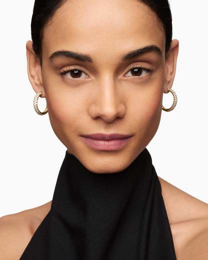 DY Mercer® Hoop Earrings 18K Yellow Gold with Diamonds, 25.4mm