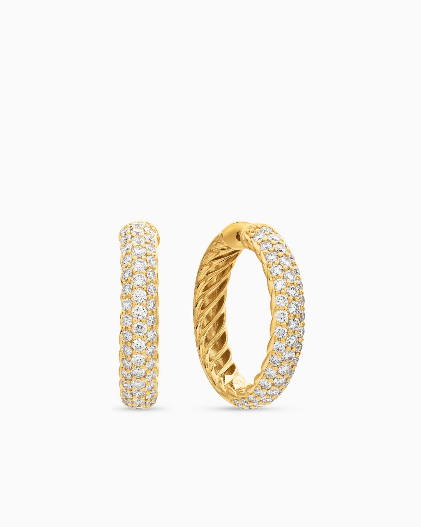 DY Mercer® Hoop Earrings 18K Yellow Gold with Diamonds, 25.4mm