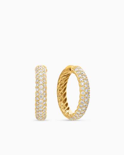 DY Mercer® Hoop Earrings 18K Yellow Gold with Diamonds, 25.4mm