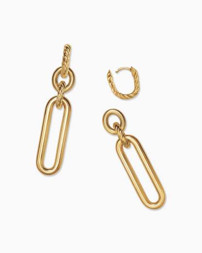 Lexington Double Link Drop Earrings 18K Yellow Gold, 53mm