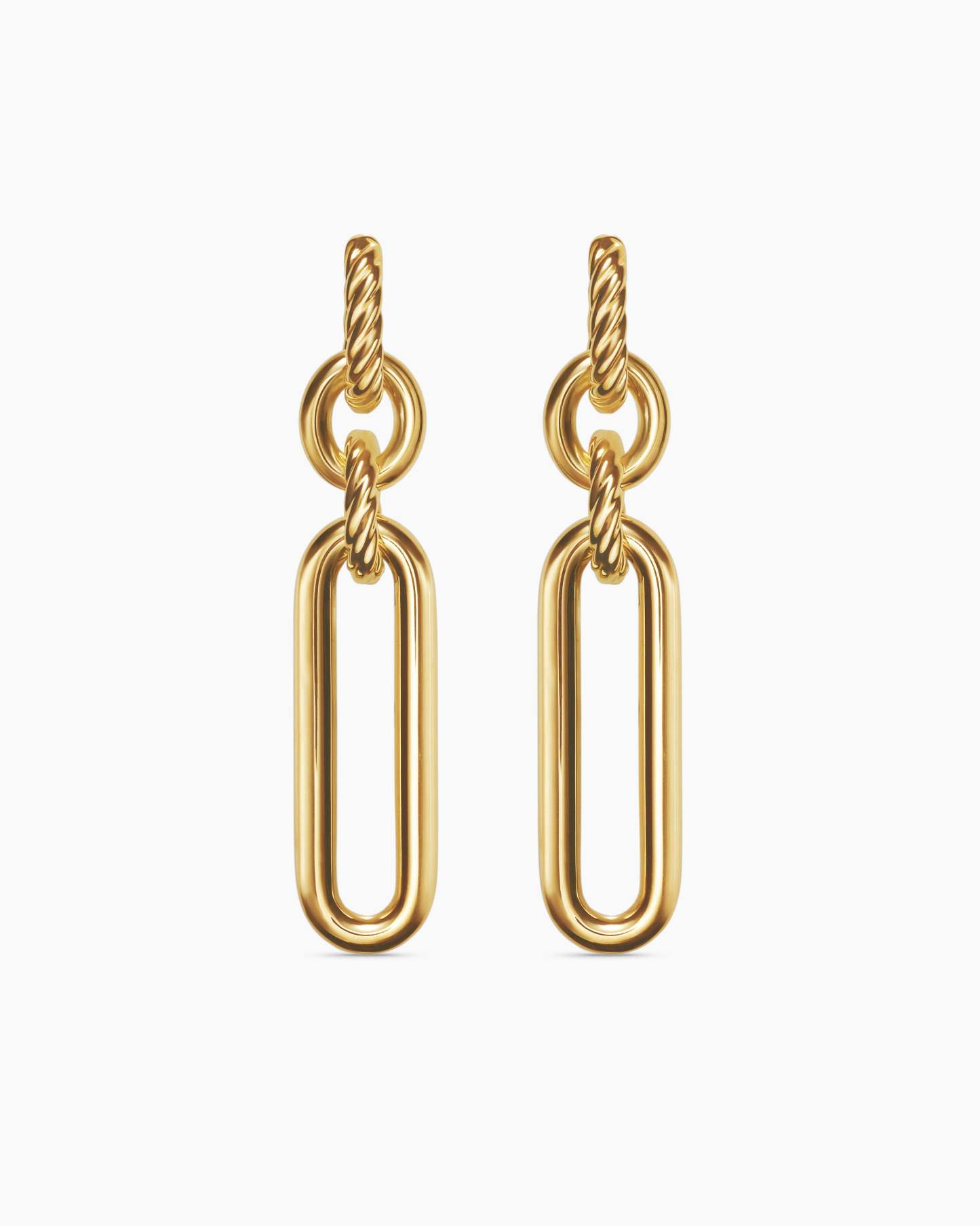 Lexington Double Link Drop Earrings 18K Yellow Gold, 53mm