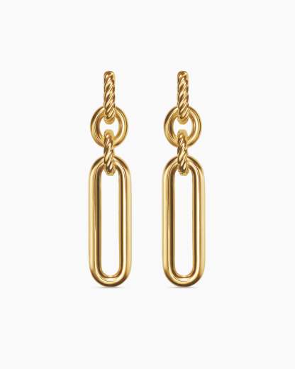 Lexington Double Link Drop Earrings 18K Yellow Gold, 53mm