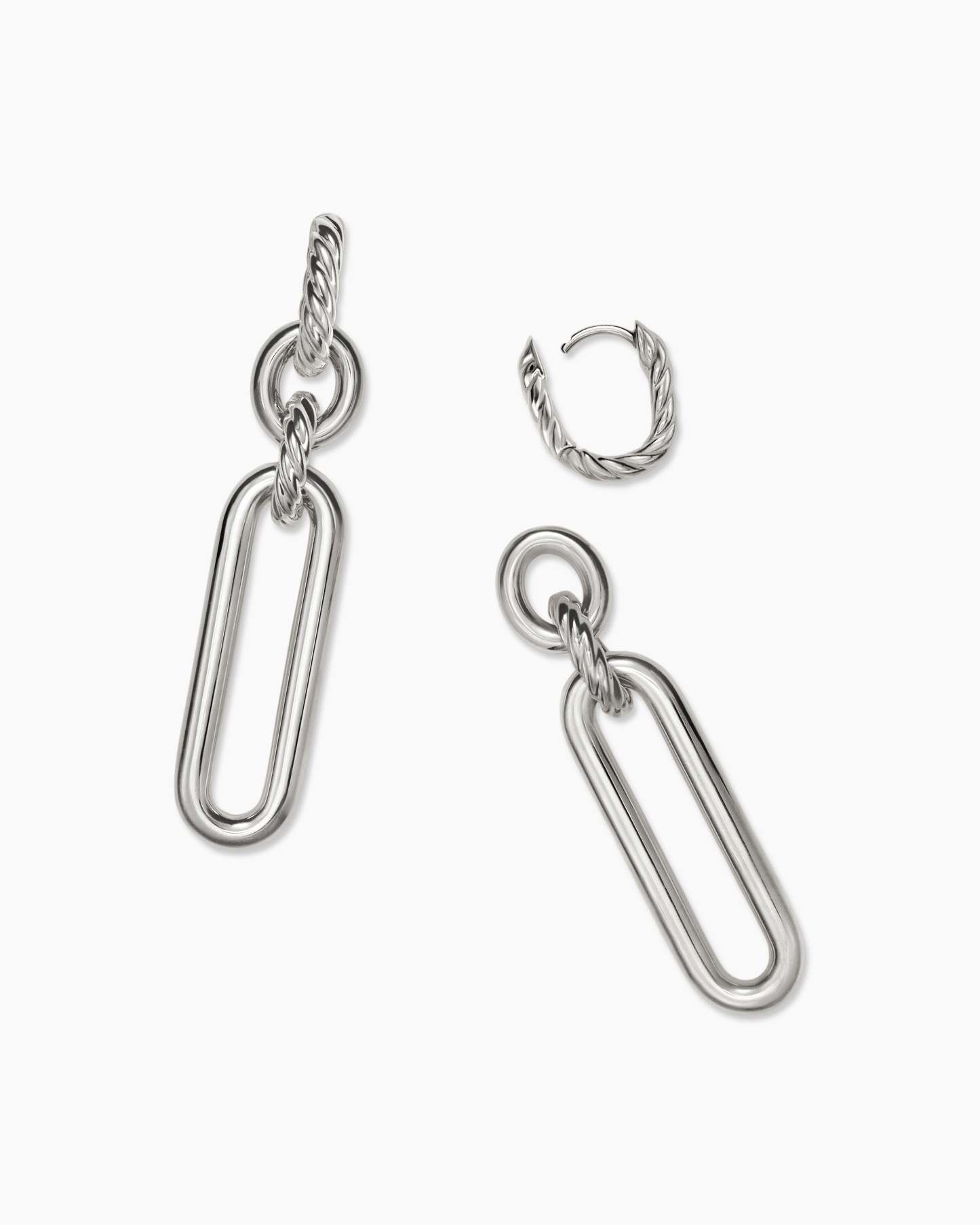 Lexington Double Link Drop Earrings Sterling Silver, 53mm