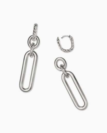 Lexington Double Link Drop Earrings Sterling Silver, 53mm