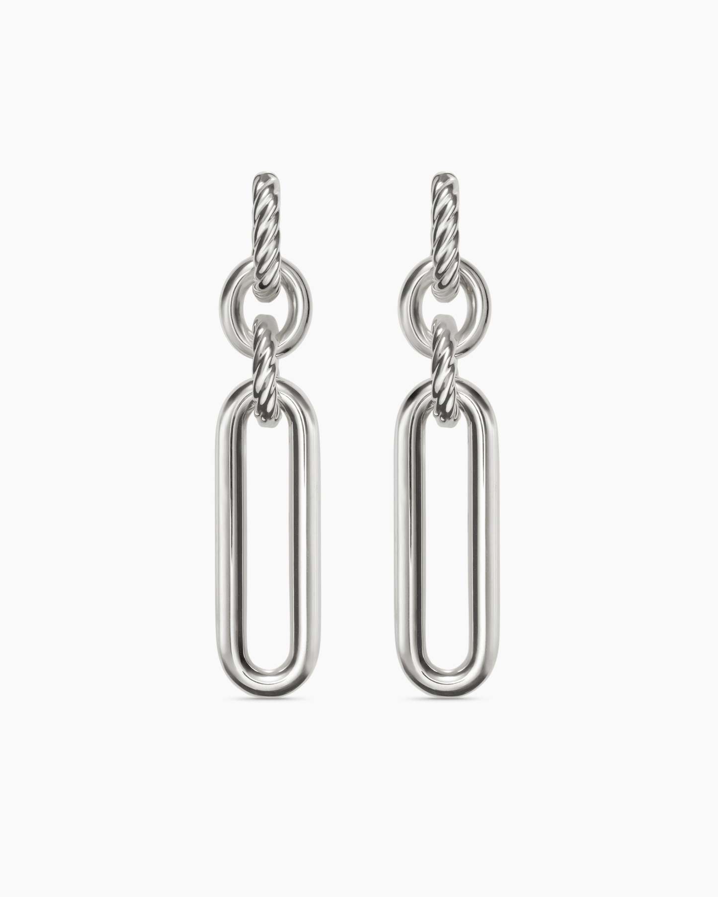 Lexington Double Link Drop Earrings Sterling Silver, 53mm