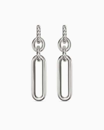 Lexington Double Link Drop Earrings Sterling Silver, 53mm