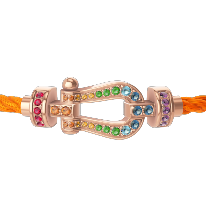 FORCE 10 BRACELET 18K PINK GOLD AND COLORED STONES MEDIUM MODEL