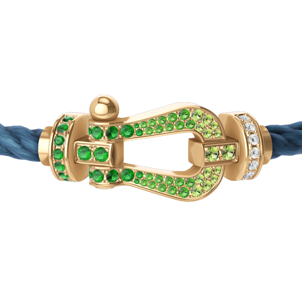 FORCE 10 BRACELET 18K YELLOW GOLD AND COLORED STONES LARGE MODEL