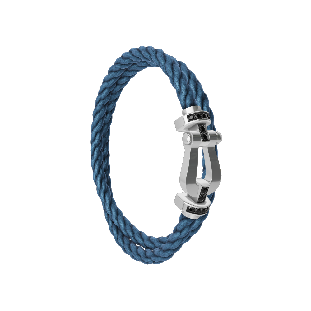 FORCE 10 BRACELET 18K WHITE GOLD AND BLACK DIAMONDS LARGE MODEL