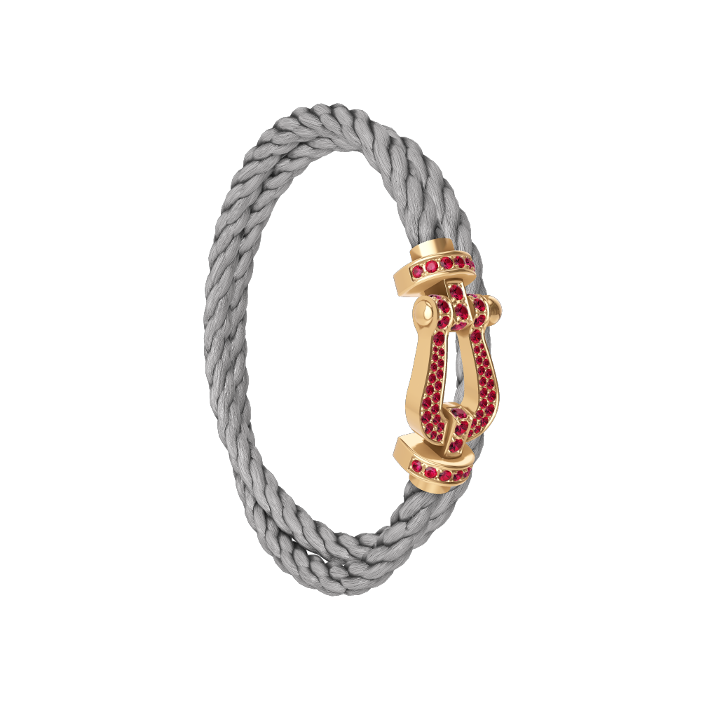 FORCE 10 BRACELET 18K YELLOW GOLD AND RUBIS LARGE MODEL