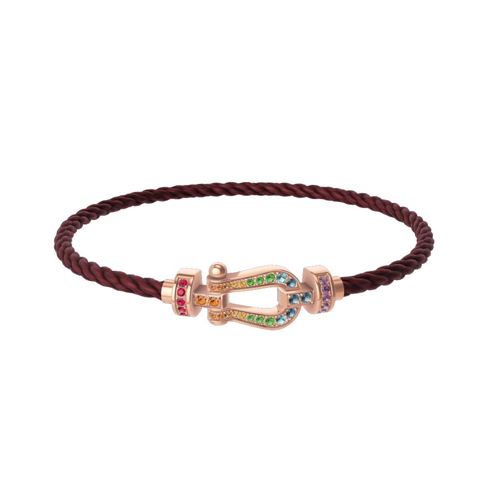 FORCE 10 BRACELET 18K PINK GOLD AND COLORED STONES MEDIUM MODEL