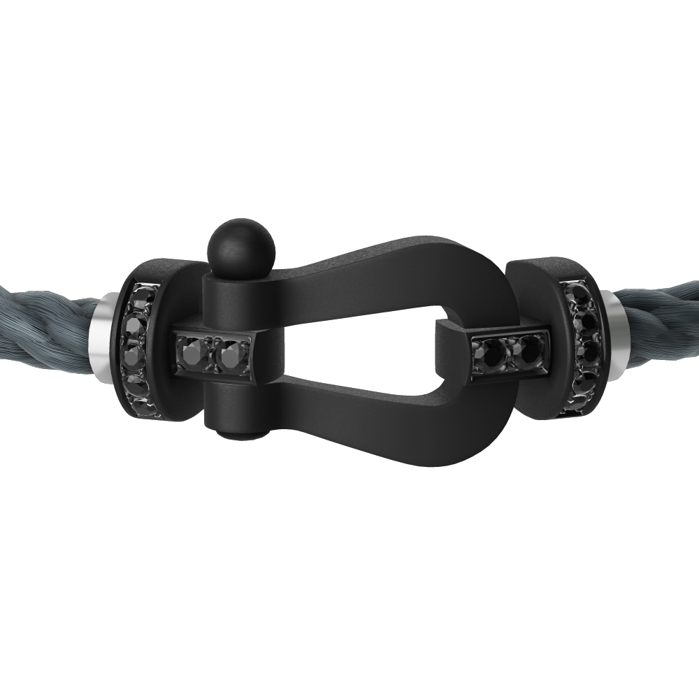 FORCE 10 BRACELET BLACK TITANIUM AND BLACK DIAMONDS LARGE MODEL