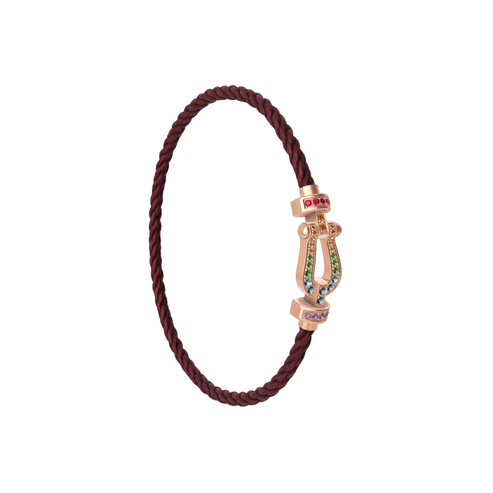 FORCE 10 BRACELET 18K PINK GOLD AND COLORED STONES MEDIUM MODEL