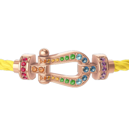 FORCE 10 BRACELET 18K PINK GOLD AND COLORED STONES MEDIUM MODEL