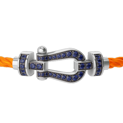 FORCE 10 BRACELET 18K WHITE GOLD AND BLUE SAPPHIRES MEDIUM MODEL