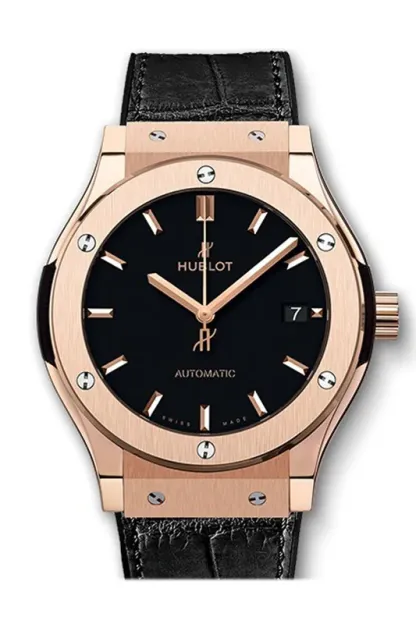 Classic Fusion Mat Black Dial Automatic Men's 18Carat King Gold Watch