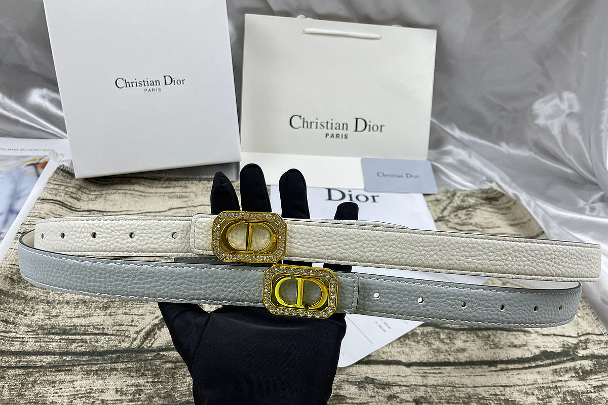 6 Colors luxury rhinestone lychee pattern double-sided belt