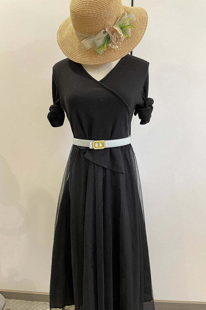 6 Colors luxury rhinestone lychee pattern double-sided belt