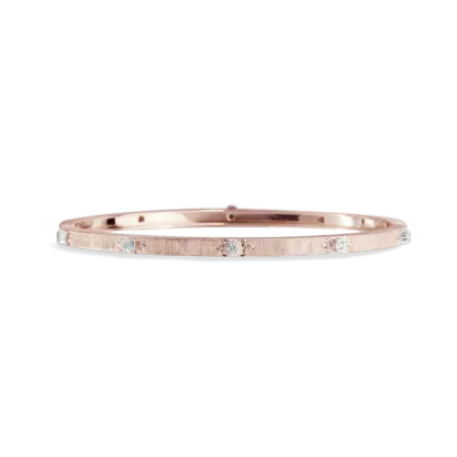 MACRI CLASSICA PINK AND WHITE GOLD BANDED BRACELET WITH DIAMONDS