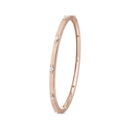 MACRI CLASSICA PINK AND WHITE GOLD BANDED BRACELET WITH DIAMONDS