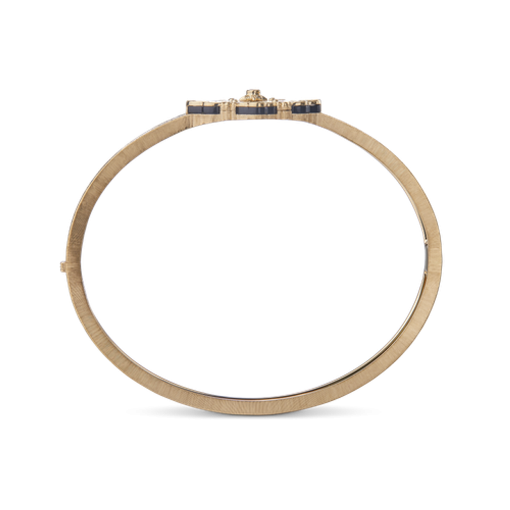 OPERA TULLE YELLOW GOLD BRACELET WITH ONYX AND CENTRAL DIAMOND