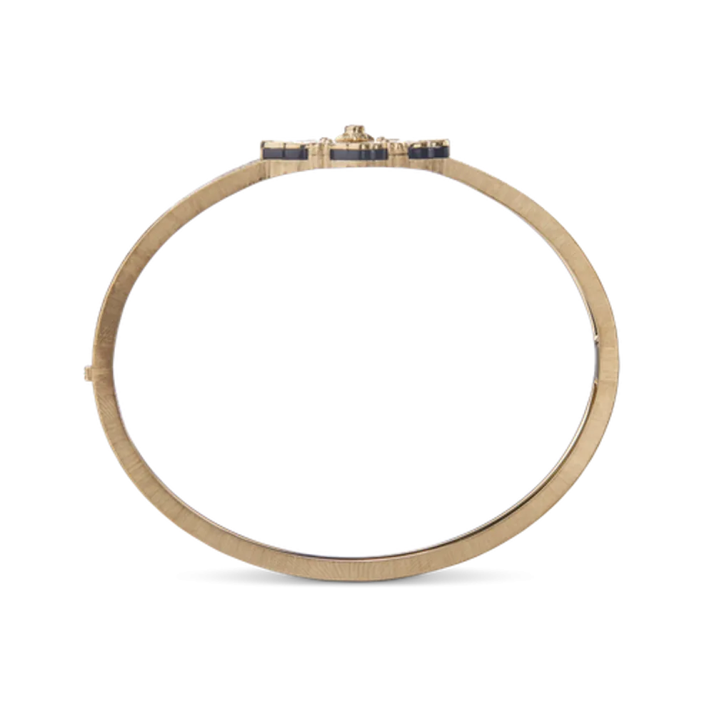 OPERA TULLE YELLOW GOLD BRACELET WITH ONYX AND CENTRAL DIAMOND