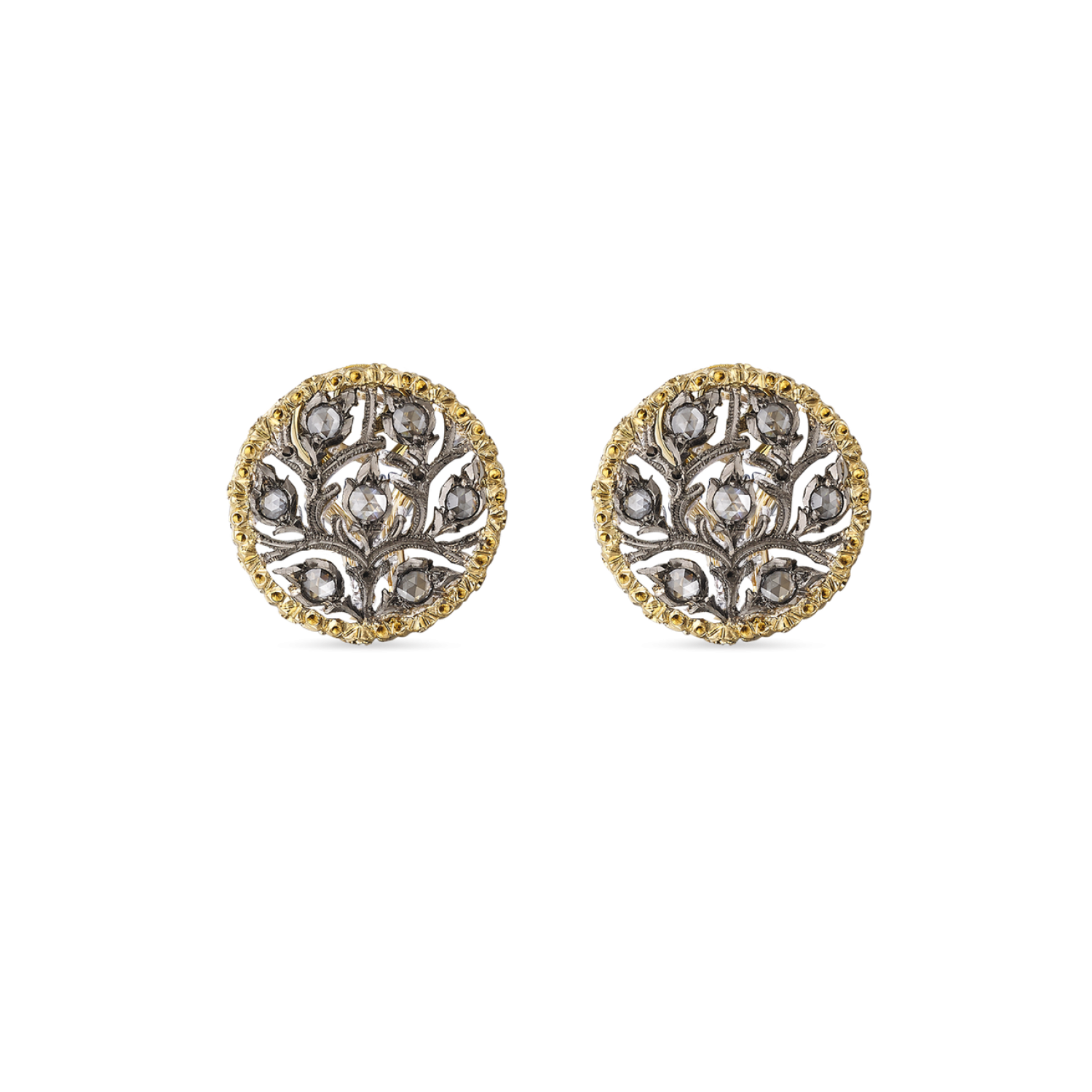 RAMAGE YELLOW AND WHITE GOLD EARRINGS